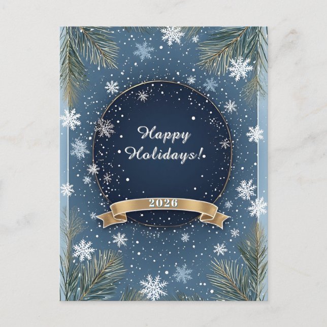 Festive Christmas Winter Scene Postcard (Front)