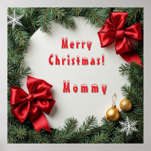 Festive Christmas Wreath  Poster