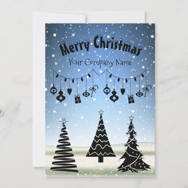 Festive Chritsmas Simple Modern Wintery Joyful Holiday Card (Front)