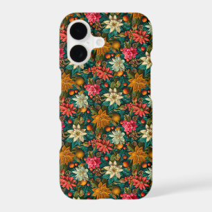 Festive Citrus & Winter Floral Christmas Pattern