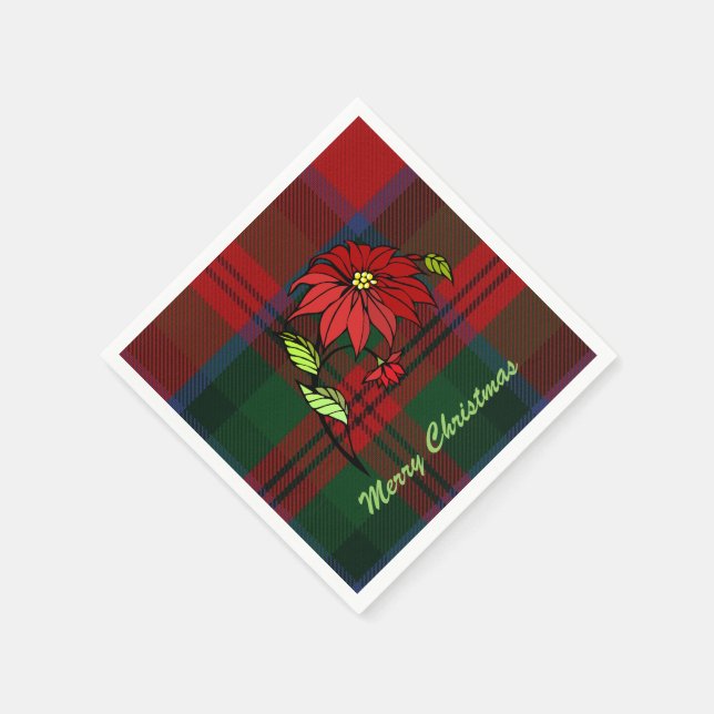 Festive Clan MacDuff Plaid Holiday Napkins (Corner)