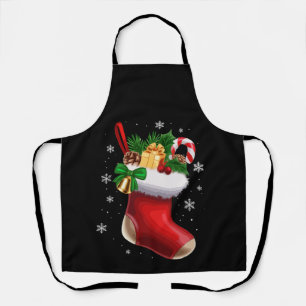 Festive Classic Christmas Stocking with Gifts Apron