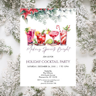 Festive Cocktail Party | Making Spirits Bright Invitation