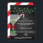 Festive cocktail themed Christmas Chalkboard Party Invitation<br><div class="desc">Trendy martini cocktail themed Holiday Party invitation customizable to your event specifics.</div>