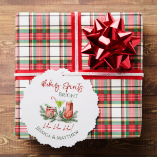 Festive Cocktails Making Spirits Bright Holiday Ornament Card