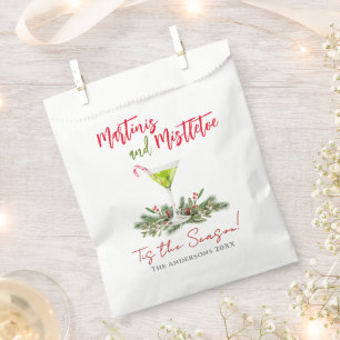 Festive Cocktails Martinis and Mistletoe Party Favour Bag