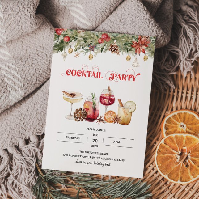 Festive Cocktails Party  Invitation (Creator Uploaded)