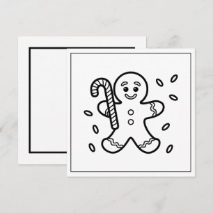 Festive coloring lovers Christmas gingerbread Holiday Card