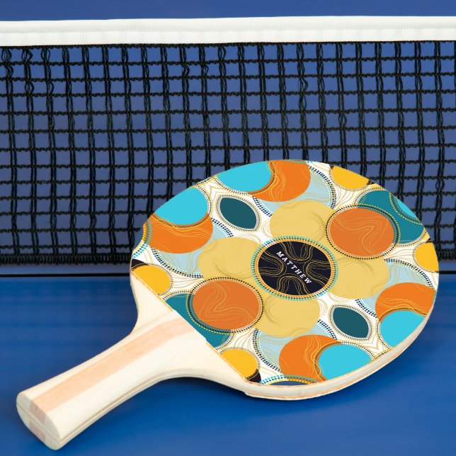 Festive Colourful Abstract Pattern Personalize Nam Ping Pong Paddle (Insitu)