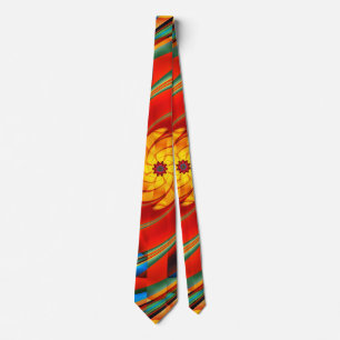 Festive Colourful Abstract Spiral Art Tie
