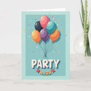 Festive Colourful Balloons Card