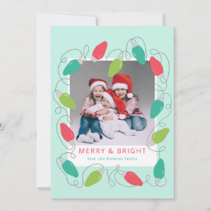 Festive Colourful Christmas Lights Photo Card
