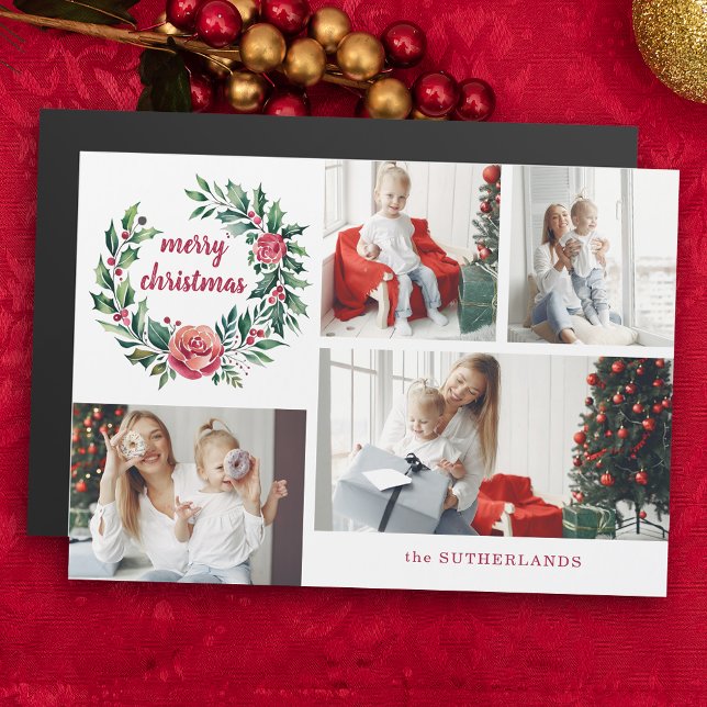 Festive Colourful Christmas Wreath Photo Collage (Creator Uploaded)