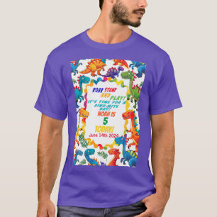 Festive Colourful Dinosaur Birthday Party T-Shirt