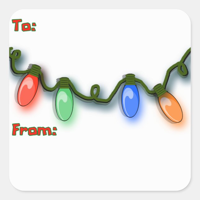 Festive Colourful Italian Holiday Lights Square Sticker (Front)