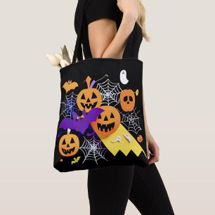 Festive colourful stylish Halloween themed Tote Bag