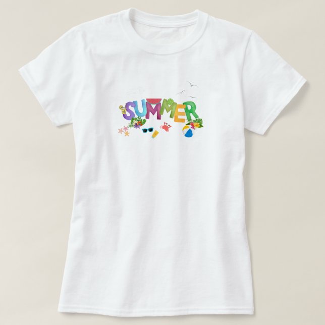 Festive Colourful Summer T-Shirt Design (Design Front)