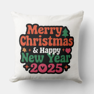Festive Comfort In New year 2025   Throw Pillow