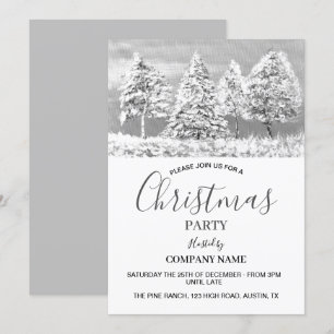 Festive Company Office Corporate Christmas Party  Invitation