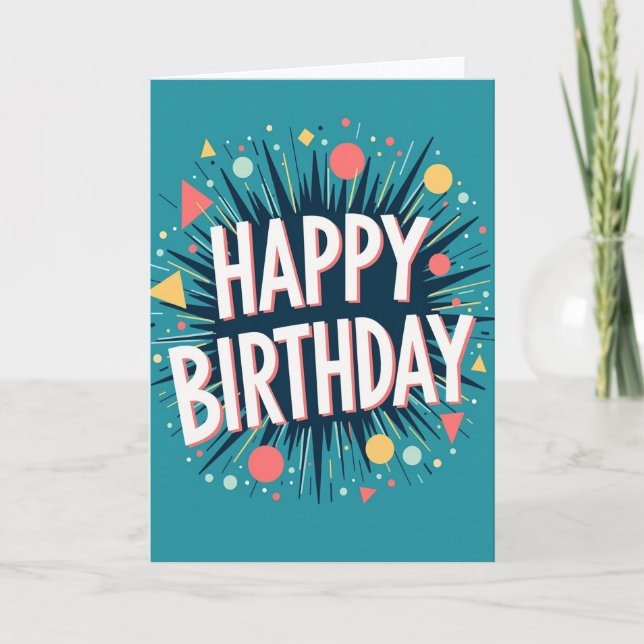 Festive Confetti Burst Card (Front)