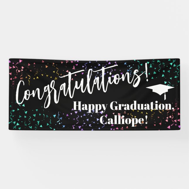 Festive Confetti Congratulations Graduate Banner (Horizontal)