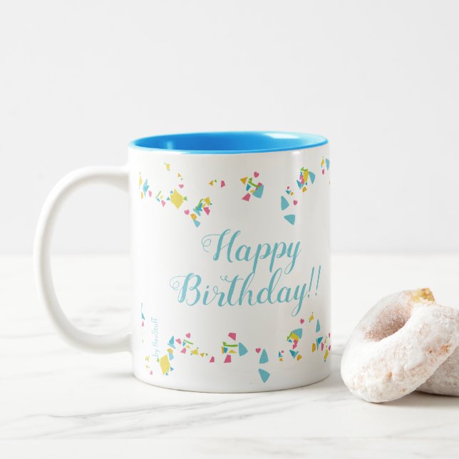 Festive Confetti Happy Birthday Mug (Avec donut)