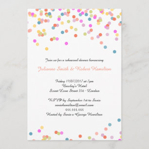 Festive Confetti Wedding Rehearsal Dinner Invitation