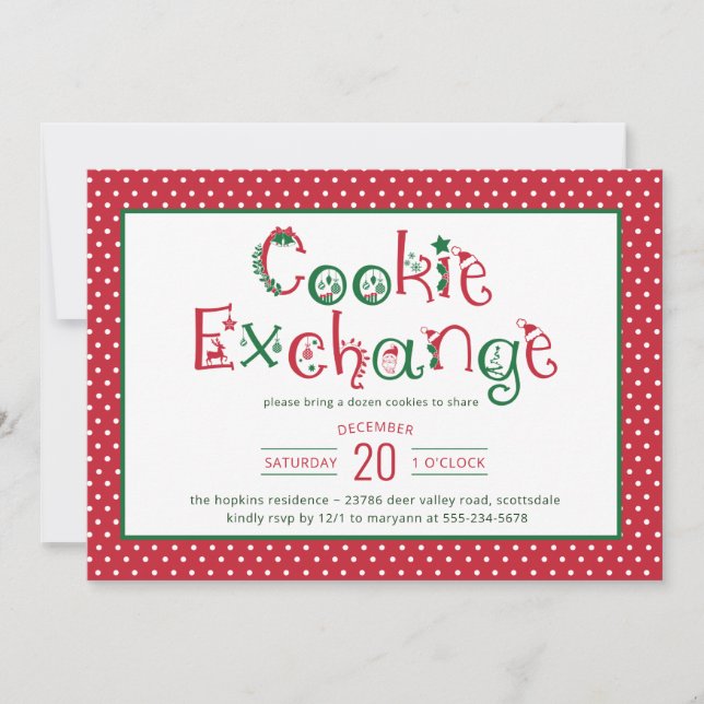 Festive Cookie Exchange Invitation (Front)