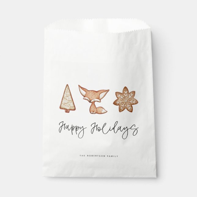 Festive Cookie Trio Christmas Favour Bag (Front)