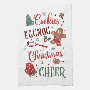 Festive cookies eggnog Christmas cheer Kitchen Towel