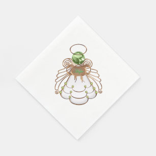 Festive Copper & Green - Christmas Angel of Hope Napkin