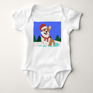 Festive Corgi Baby Bodysuit