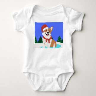 Festive Corgi Baby Bodysuit