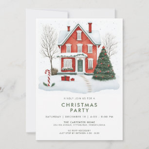 Festive Country Holiday Christmas Party Invitation
