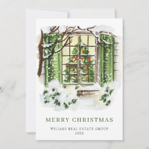 Festive Country House Christmas Corporate Greeting Holiday Card