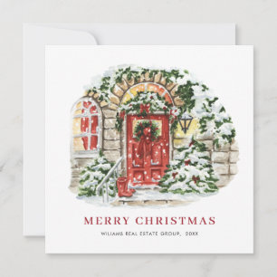 Festive Country House Christmas Corporate Greeting Holiday Card