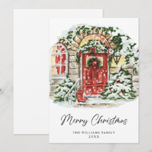 Festive Country House Christmas Greeting Holiday Card