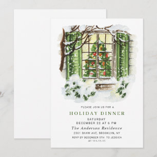 Festive Country House CHRISTMAS HOLIDAY BRUNCH Invitation