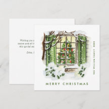 Festive Country House Christmas House Greeting