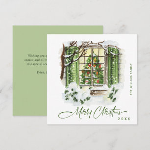 Festive Country House Christmas House Greeting Holiday Card
