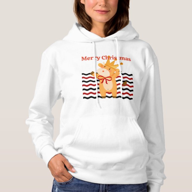 Festive Cow Christmas, Pretty And Elegant   Hoodie (Front)