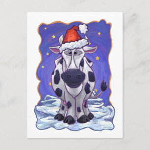 Festive Cow Holiday Postcard