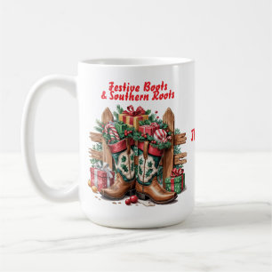 Festive Cowboy Boots Mug