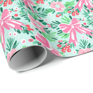 Festive Cozy Bows Holiday Christmas Wrapping Paper