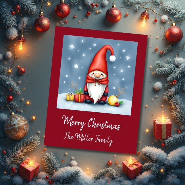 Festive cozy christmas gnome in Disguise  Holiday Card (Creator Uploaded)