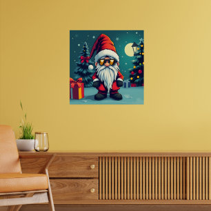 Festive cozy christmas gnome in Disguise Poster