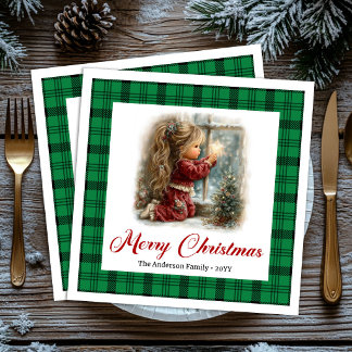 Festive Cozy Table Moment Holiday Scene Napkins