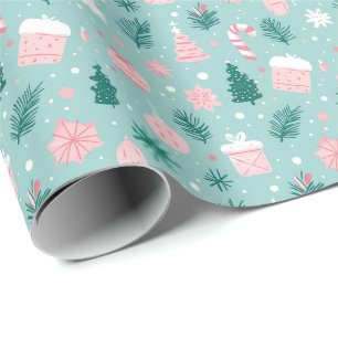 Festive Cozy Trees Holiday Christmas Wrapping Paper