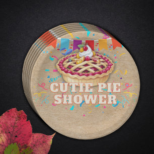Festive Craft Cutie Pie Party Baby Shower Paper Plate