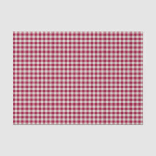 Festive Cranberry Red Gingham Plaid Rustic Holiday Tissue Paper